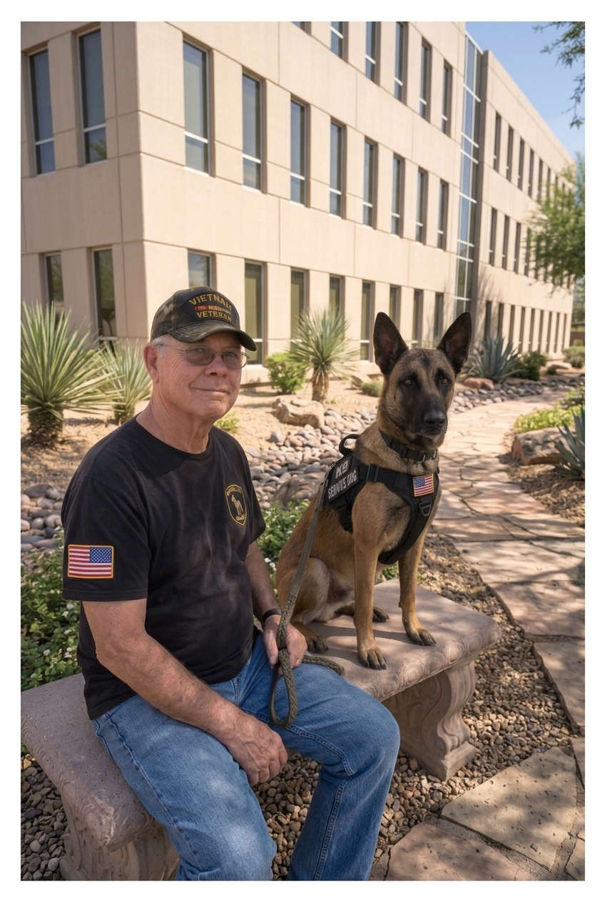Author Jeff Daley with Marshall, a Belgian Malinois