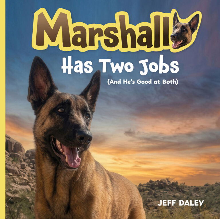 Cover of Marshall Has Two Jobs, a children’s book by Jeff Daley